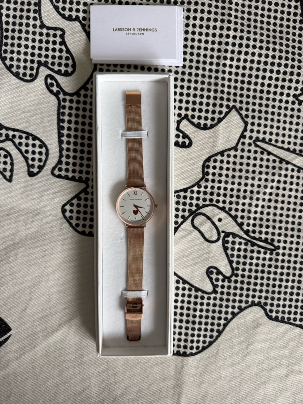 Larsson & Jennings Rose Gold Mesh Women's Watch - White Dial